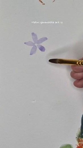 Watercolor techniques Tutorial 22 Use of Filbert brush Are you still struggling with the painting of petals? Try this way #watercolorpainting #watercolortechnique #tutorial #FilbertBrush | Malini Ganewatta Art Gallery