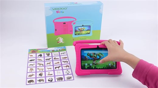 【 Amazon Select 】Veidoo Children's Tablet 7" Android 32GB, with parental control | Pre-installed IWAWA children's learning and game APP| Anti-drop silicone case | Perfect holiday gift
