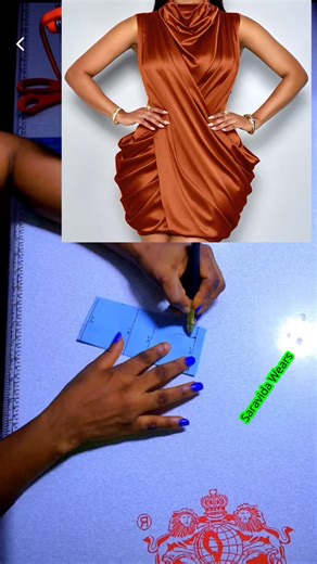 How to Draft a High Cowl Neck Draped Mini Dress