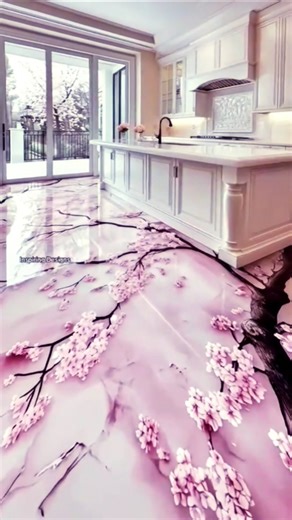 This Kitchen Floor is a Floral Masterpiece! 🌸✨ #InteriorDesign #Shorts