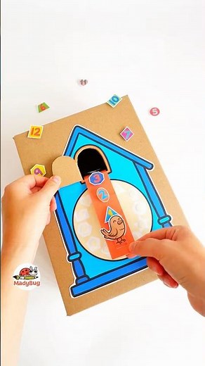 DIY Cuckoo Clock Shapes & Numbers Matching Activity for preescholers! #handsonactivitites