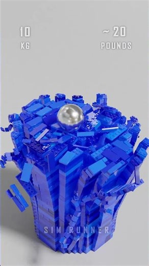 Satisfying LEGO Physics | ✅ 1777 LEGO pieces - Blue Cylindrical Build