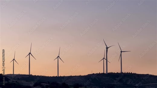 Alternative types of electricity generation, wind power generation. Electricity production system from natural sources, renewable energy.