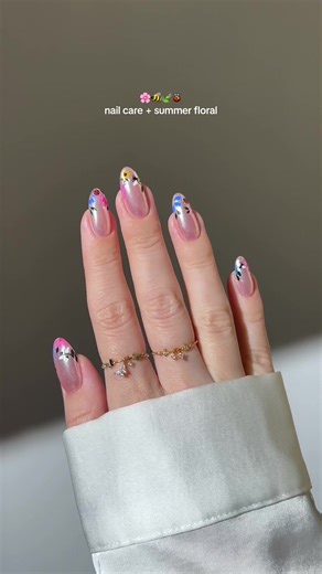 Nail Care & Cute Summer Floral Manicure Tutorial
