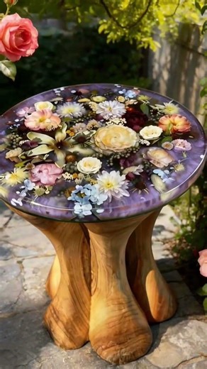 fashion resin flower side tables