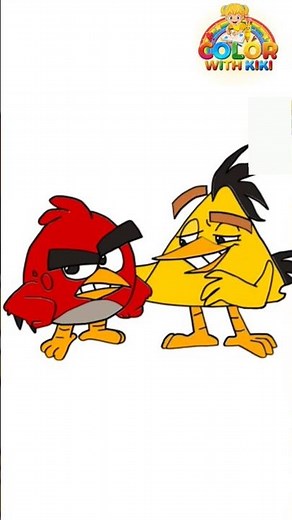 Learn to Draw Red and Chuck from Angry Bird - Drawing and Coloring Tutorial for Kids