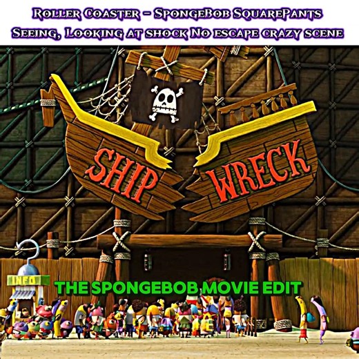 Roller Coaster - SpongeBob SquarePants Seeing, Looking at shock 😲 [" The SpongeBob Movie "]#shorts