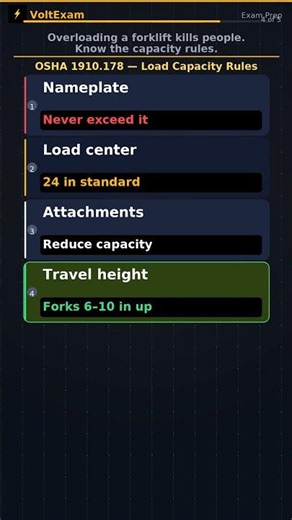 Forklift Load Capacity — How to Read the Data Plate #forklift #safety #exam
