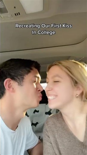 Recreating our first KISS in college… 😘 #couple #couplegoals #relationships