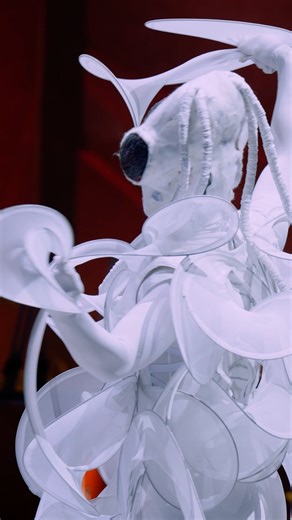 A living biomorphic sculpture. Spiral Nebula by American designer Galina Mihaleva is inspired by the the sound of interstellar space, an extraterrestrial life poised with swirls, circles, and lines. Credit: Spiral Nebula, Galina Mihaleva, United States | World of WearableArt (WOW)