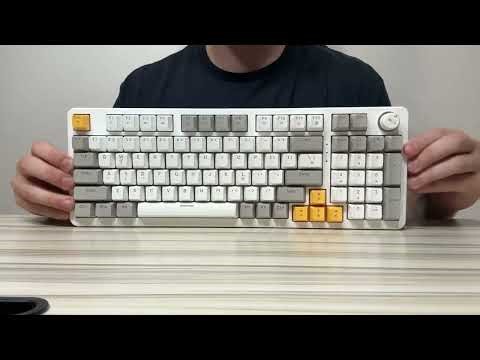 GEEZER AK96 Mechanical Gaming Keyboard, USB Wired Computer Keyboard with Volume Knob for PC, Mac