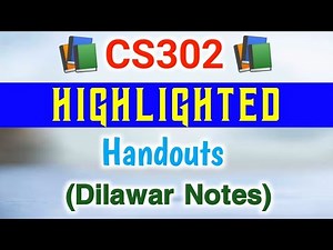 CS302 Highlighted Handouts PDF | CS302 Notes | CS302 Preparation | CS302 Highlighted Points