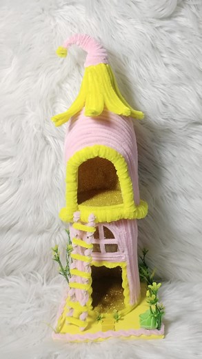 Turning plastic bottle and creativity into a fairy fantasy 🧚‍♀️💖 my DIY Fairy House display! DIY Project 🏠 Made By Twoogees ✂️ "Your Ideas, Your Creation." #DIY #MadebyTwoogees #Crafting #arts #doityourself #fairyhousedisplay #fuzzywirecraft #plasticbottle | Made by Twoogees