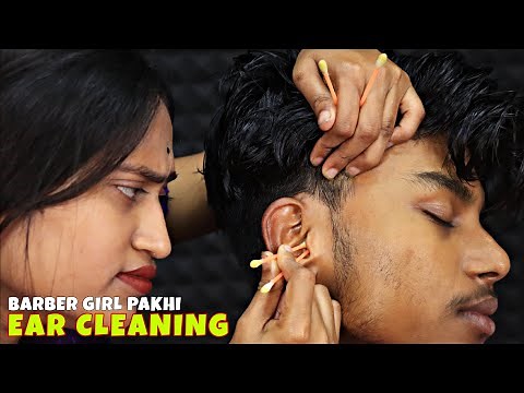 Ear Cleaning ASMR | Earwax Removal & Ear Massage by Barber Pakhi | Head Massage & Neck Cracking ASMR