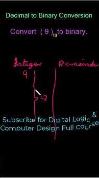 Convert Decimal 9 to Binary & Ternary | Easy Number System Trick for Digital Logic Students #maths
