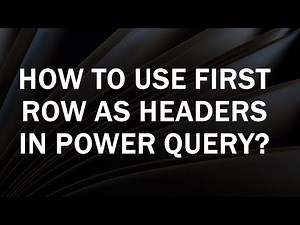 How to use First Row As Header Power Query
