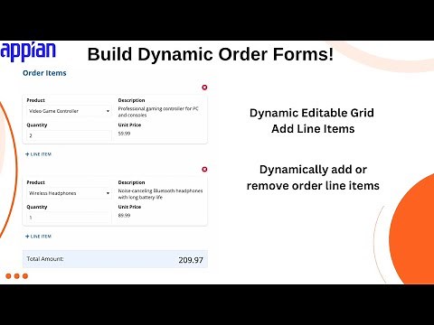 Appian Dynamic Editable Grid Tutorial | Build Custom Line Item Forms Step-by-Step