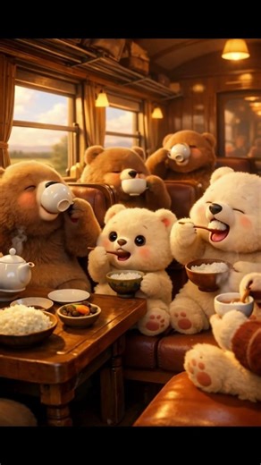 Bear Engine, Puppy Coaches! Ultimate Cute Combo 🐻🚂. World’s Cutest Train Bear with Puppy Bears #ai