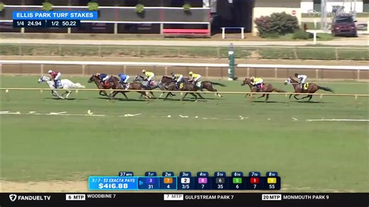 17K views · 191 reactions | HOPE MISSION ($3.52) was too strong in the $150,000 Ellis Park Turf Stakes at Ellis Park Racing. It was the first stakes win for the four-year-old filly by Medaglia d'Oro. Tyler Gaffalione was aboard the Godolphin homebred for trainer Brendan Walsh. | FanDuel Racing | Facebook