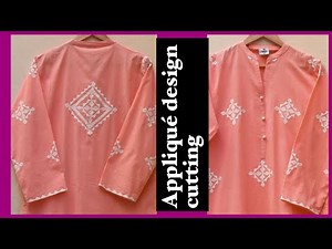 appliqué work design cutting tutorial /😍​⁠appliqué work kurti design