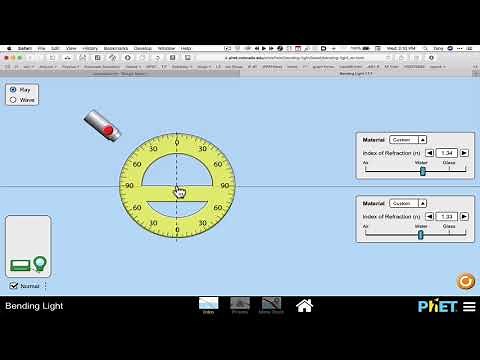 Bending Light PhET Tools explained