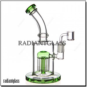 [Hot Item] New Color Green Filter Single Tree Perc Cannon Hookah Water Pipe DAB Rig