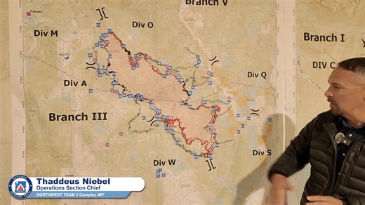 🎥 NW2 Operations Chief Thad Niebel – September 23 In this morning’s update, Thad reviews the progress firefighters made yesterday—mop-up along recent burn operations, quick action on spot fires near Entiat Summer Road and Miner’s Creek, and preparation work along Road 5808 for future strategic burns. Crews also advanced firing operations in Roaring Ridge and Sourdough Creek drainages, setting up stronger containment lines. Today, calmer weather is giving firefighters a window to build on that m