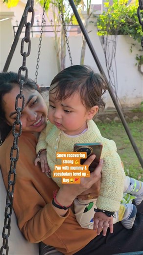 Snow recovering strong 💪🤍Fun with mummy & vocabulary level up – flag😄🚩 #shortsfeed