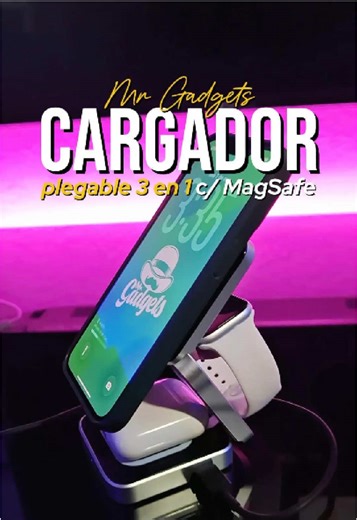 📲 Energía inteligente en formato plegable y de bolsillo. 🌟 El cargador inalámbrico 3 en 1 de Mr. Gadgets redefine la practicidad: combina diseño plegable y magnético con tecnología Qi y MagSafe para ofrecer carga simultánea, segura y eficiente a tu smartphone, smartwatch y audífonos. Su estructura compacta y elegante lo convierte en el aliado perfecto para quienes buscan optimizar espacio sin renunciar a potencia ni estilo, garantizando un rendimiento confiable en casa, la oficina o durante tu