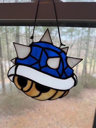 Handmade Stained Glass Blue Turtle Shell (mario Kart Inspired) - Etsy