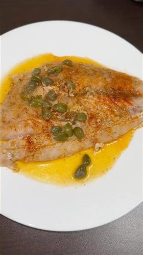 Butter-Poached Flounder with Lemon Caper Sauce #shorts #shortsrecipe
