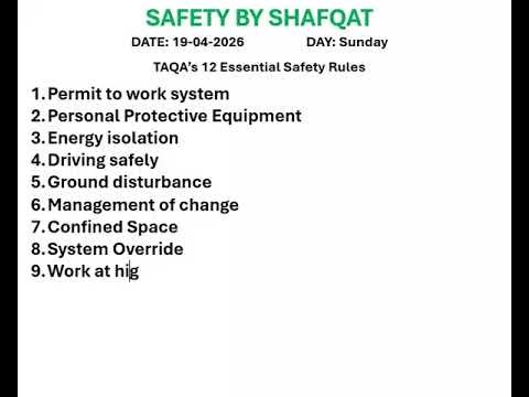 How to Follow TAQA’s 12 Essential Safety Rules | Safety by Shafqat