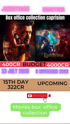 #jannaygan vs #ramayana movie box office collection 😮