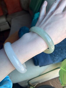 58mm Icy, Watery, Translucent Green Jade Bangle, Burmese, Certified Grade A - Etsy
