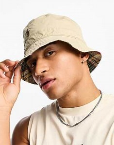 Polo Ralph Lauren reversible bucket hat in tan/check with pony logo | ASOS