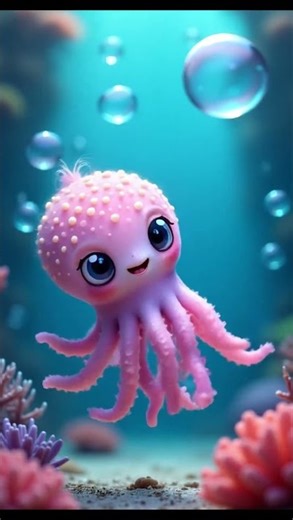 Cute Baby Octopus Underwater 🐙💖 | Funny Cartoon Shorts | Tiki Piki Cartoon