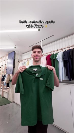 Lacoste Arena Flagship Paris Polo Customization with Pierre Gasly
