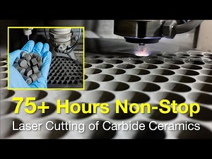 NON-STOP 75+ hours Cutting of thick Carbide Ceramics with Waterjet Laser / Karbid Keramik Lasern