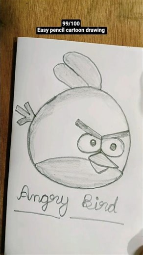 Angry bird easy pencil cartoon drawing (99/100) #drawing #cartoon #angrybirds