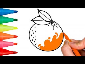 🍊🎨DRAW and COLOR a Healthy Orange | Easy Art Tutorial for Kids