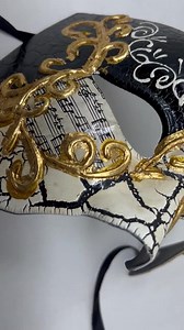 Black and Gold Musical Notes Half Face Phantom of the Opera Masquerade Party Eye Mask - Etsy
