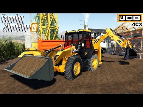 Farming Simulator 19 - JCB 4CX ECO Backhoe loader Digging Dirt At A Construction Site