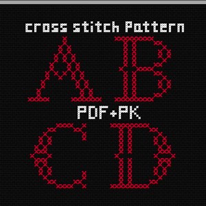 Cross Stitch Alphabet Pattern: Lettering Font for DIY Monogram (PDF Download) #D4E2A - Etsy Canada