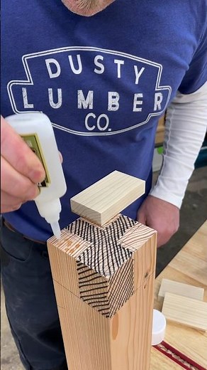 Using some Titebond CA glue to attach some guide blocks to cut a table leg joint #woodwork