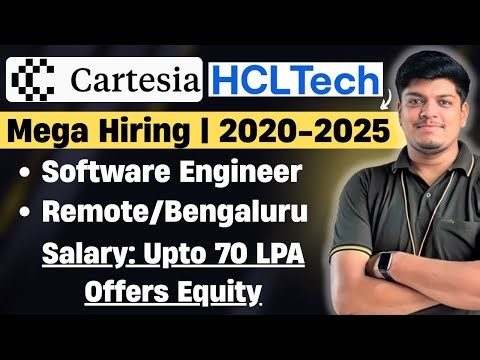 🔥HCLTech Mega Drive | Cartesia Remote Hiring | Off-Campus Drive 2025, 2024, 2023-2020 BATCH