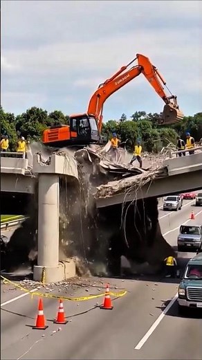 😱 Bridge Collapses Instantly at Unreal Speed _ Total Destruction Captured on Camera fail disaster