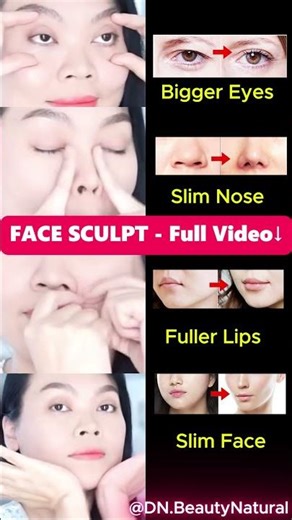 Face Sculpt in Minutes! Bigger Eyes, Slim Nose & Sharp Jawline