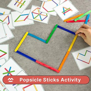 Popsicle Sticks Activity - Shape & Logic STEM, Printable PDF - Etsy