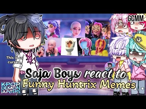 SAJA Boys React To HUNTRIX Funny Memes | KPOP Demon Hunters | GLMM / GCMM | Gacha Club Mini Movie