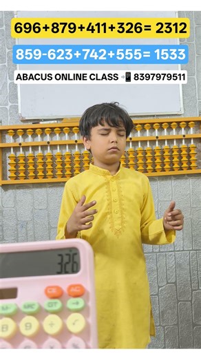 Abacus 3 Digits Number Addition & subtraction Video | Maths subject easy लगने लगता है #shorts